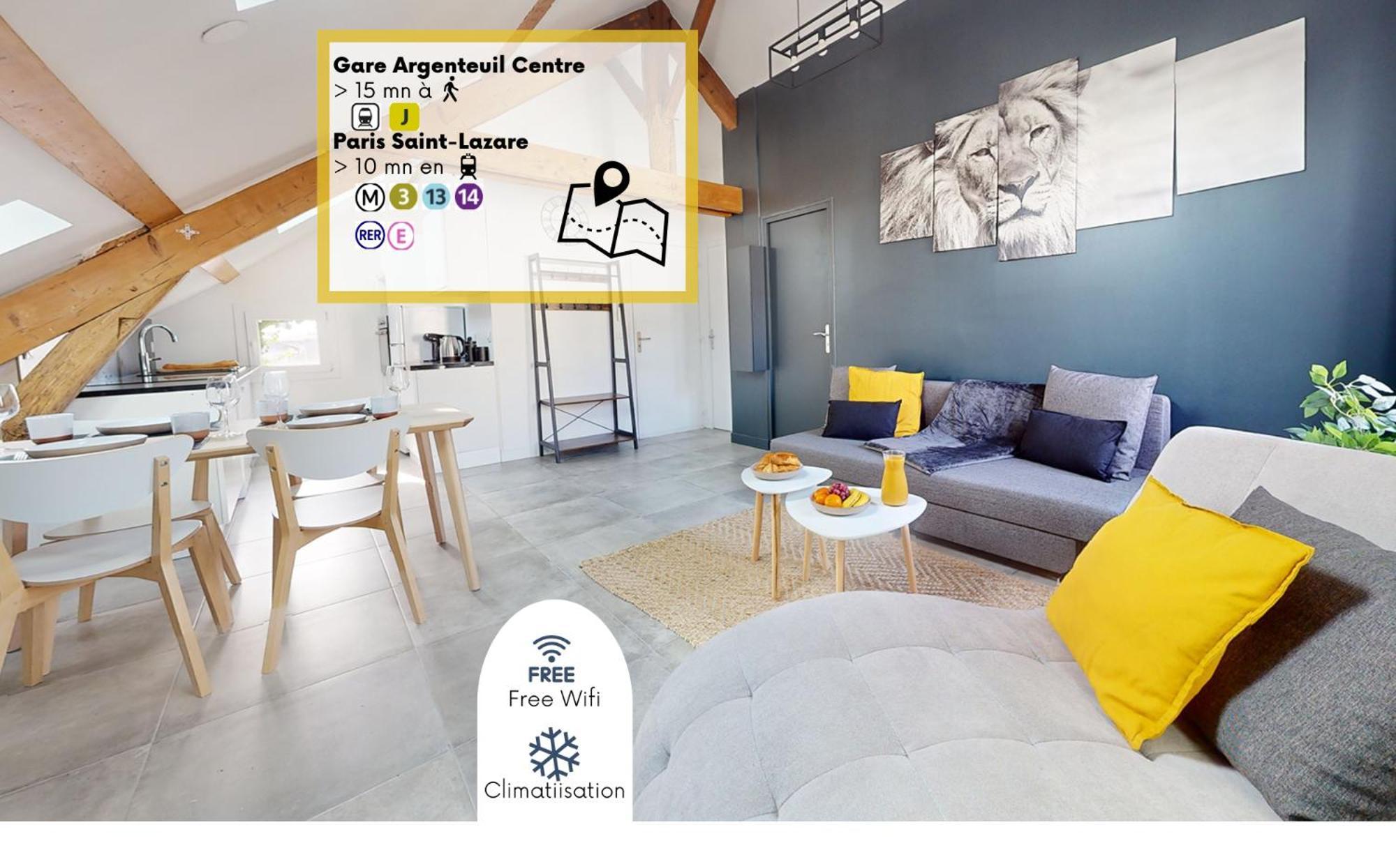 Magnifique Appartement- Proche Paris-Climatisation อาร์ฌ็องเตย ภายนอก รูปภาพ